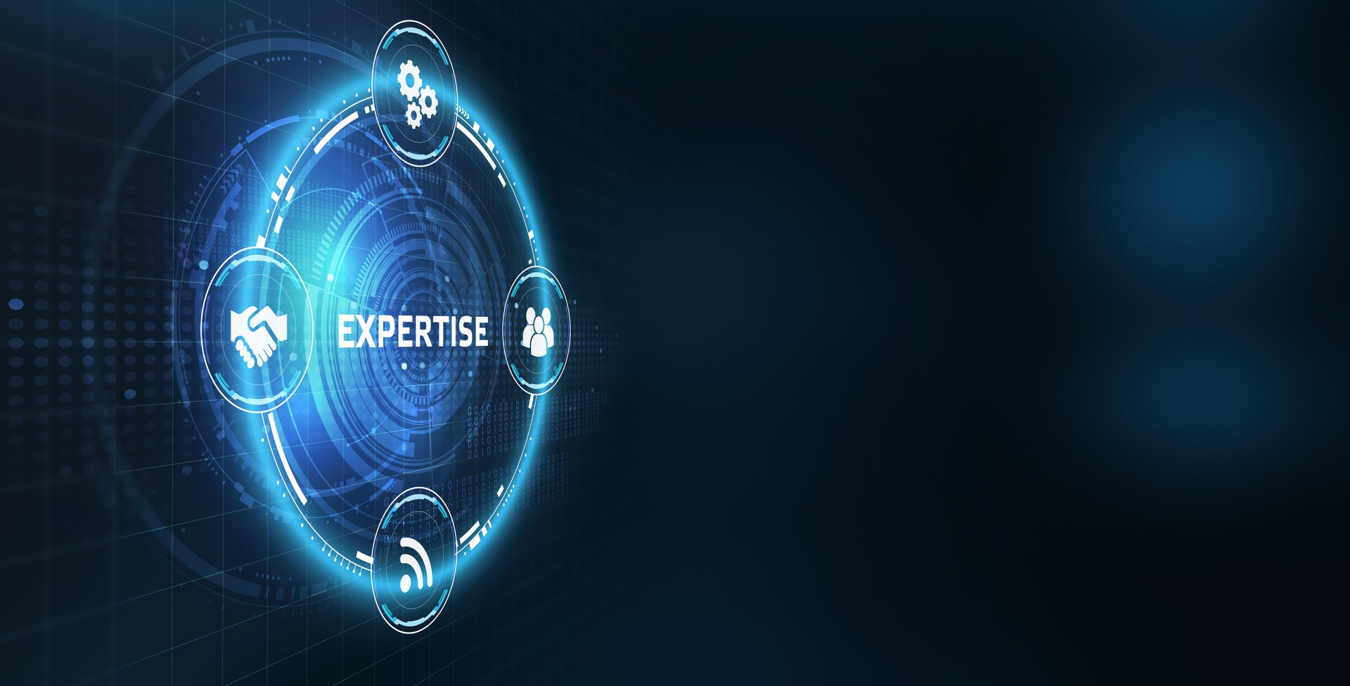 Technology, Internet and network concept. virtual button. Expertise business consulting concept.
